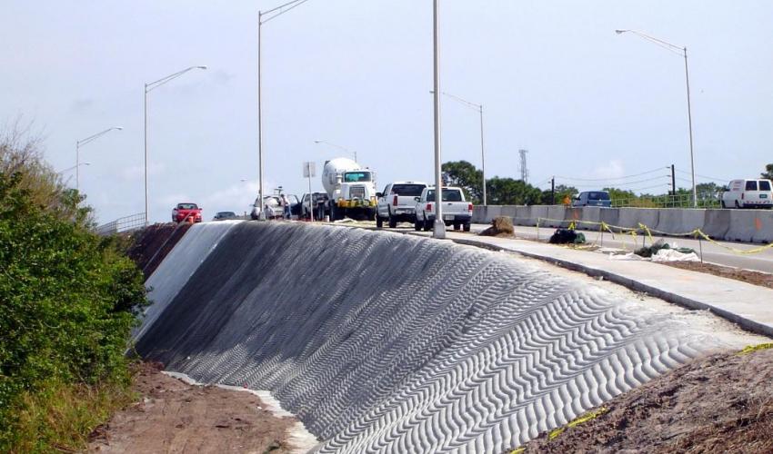 erosion control solution for slope of State Road