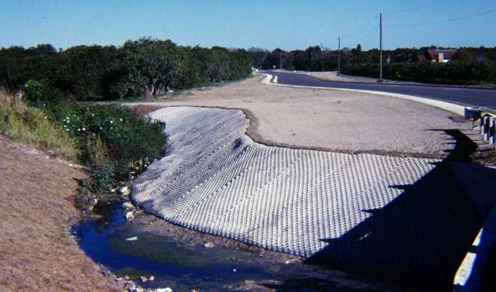 fabric formed concrete for stormwater channel protection