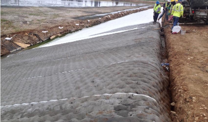 concrete lining for wastewater basin