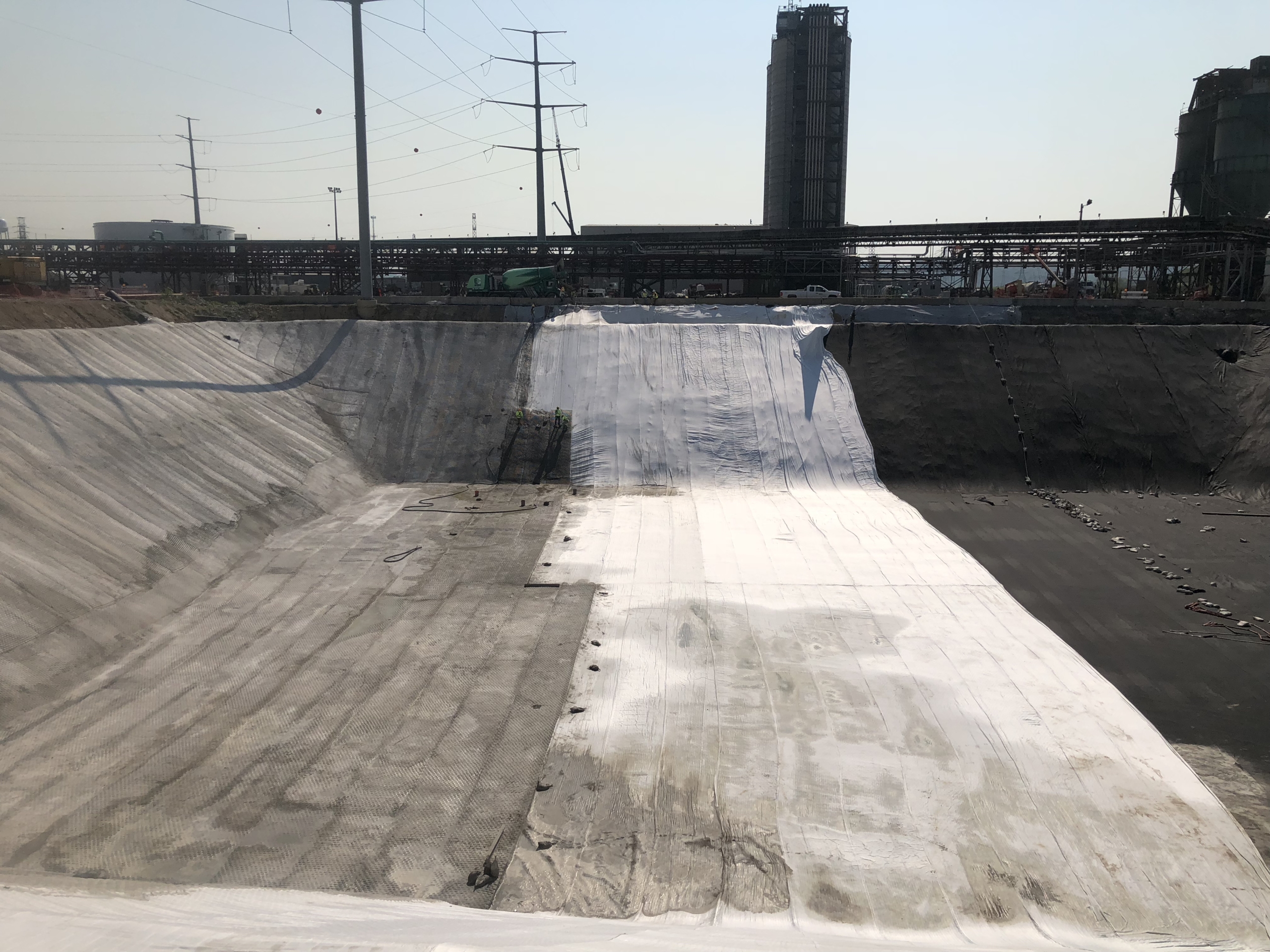 installation of liner for proper coal ash storage